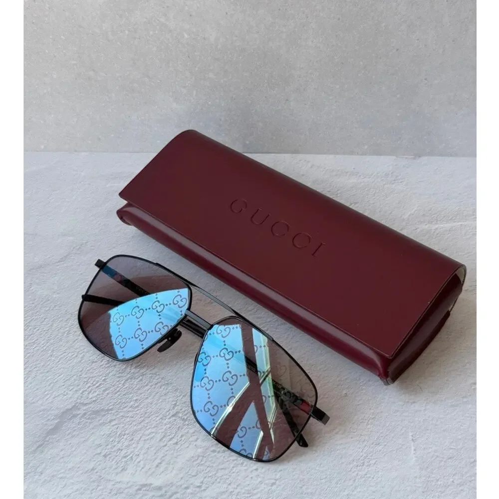 NEW Gucci GG1676S Logo Mirror Unisex Aviator Sunglasses